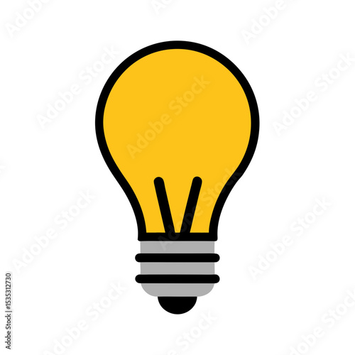 Minimalist clipart of a light bulb vector illustration