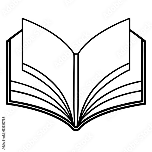 Open Book Vector | Generative AI & Linocut Silhouette Illustration