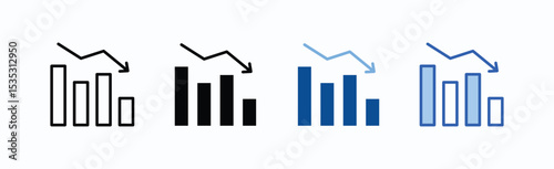 Graph icon sheet multiple style collection isolated vector
