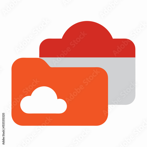 folder with cloud icon on white background  .svg