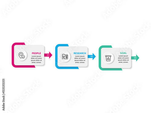 Startup project boosting research rectangular choice infographic chart design template. Business success infochart with icons. Instructional graphics with 3 options. Visual data presentation