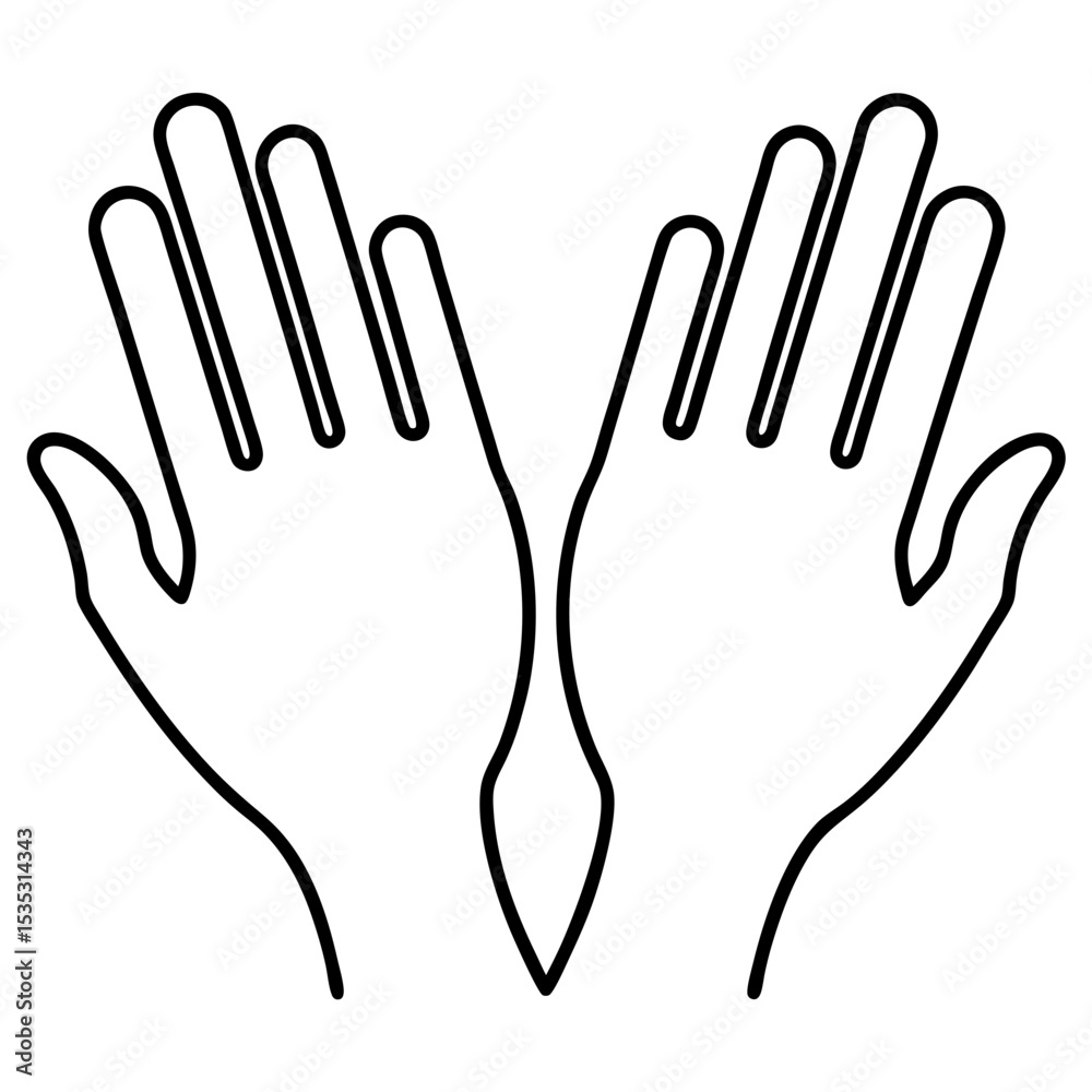 Obraz premium Helping Hands Line Art Vector