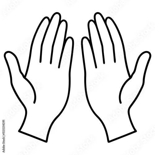 Helping Hands Line Art Vector