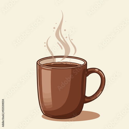 White realistic coffee cup with smoke isolated on transparent background