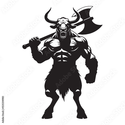 Wallpaper Mural Dark Realm Minotaur Depiction from Uncharted Wilderness Outline with Chilling Effect - minotaur silhouette - minotaur vector - silhouette of minotaur - Minotaur illustration
 Torontodigital.ca