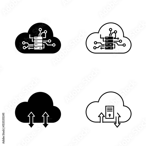 abstract cloud technology system, sci fi design concept background. vector illustration