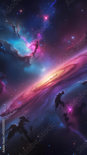 night sky with stars and moon