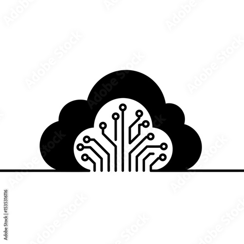 abstract cloud technology system, sci fi design concept background. vector illustration