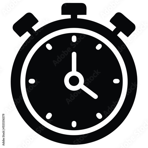 Precise Timekeeping Stopwatch Icon Design,  High-Resolution Vector Graphic
