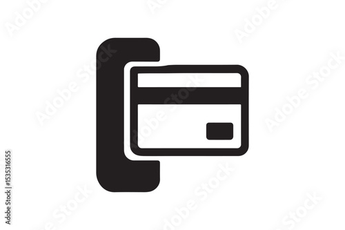 Credit Card Swipe silhouette vector with white background