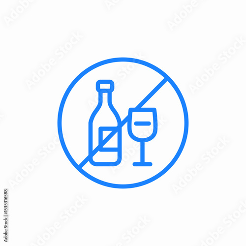 alchohol prohibited icon sign vector