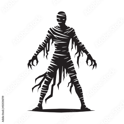 Artistic Mummy Mythical Desert Vector with Abstract Elements and Raw Power - mummy silhouette - mummy vector - silhouette of mummy - Mummy illustration
