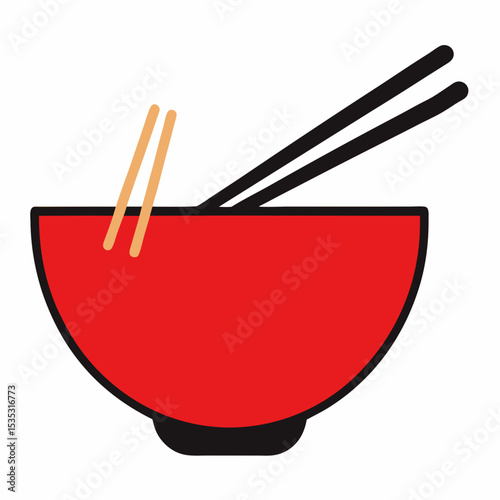 noodles bowl with chopsticks icon on white backgro.svg