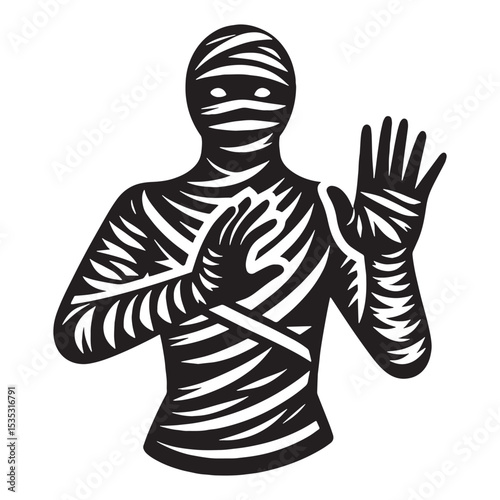 Timeless Mummy Legend of the Pharaohs Design with Crude Aesthetics and Regal Charm - mummy silhouette - mummy vector - silhouette of mummy - Mummy illustration
