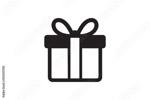 Gift Box silhouette vector with white background