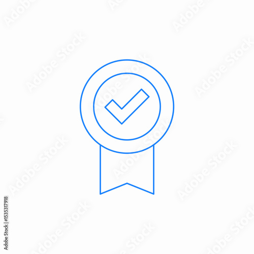 check ribbon icon sign vector