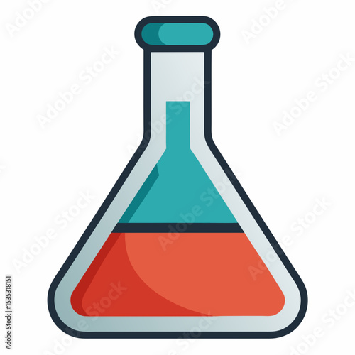 science beaker icon on white background  .svg