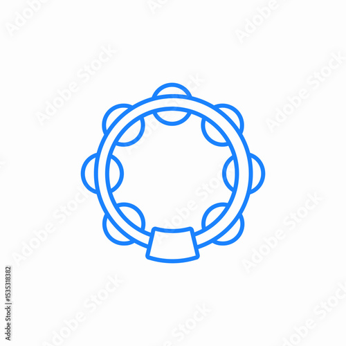 tambourine musical instrument icon sign vector