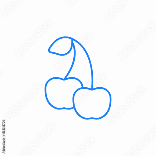 twin cherries icon sign vector