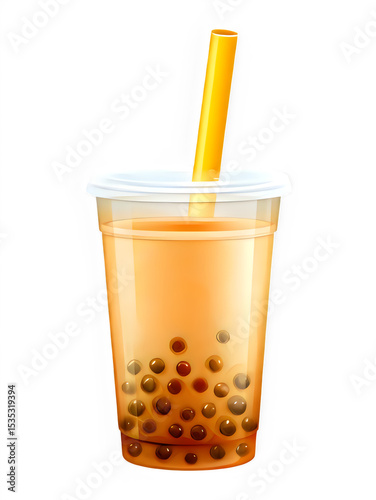 Delicious boba tea tapioca pearls bubble tea drink sweet beverage refreshing drink tasty boba tea drink pearl milk tea on transparent background