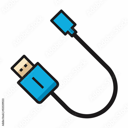 usb cable icon on white background  .svg
