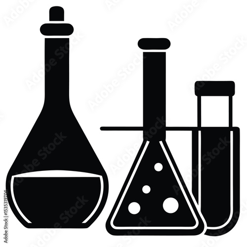 Scientific Experimentation Laboratory Glassware and Chemical Reactions