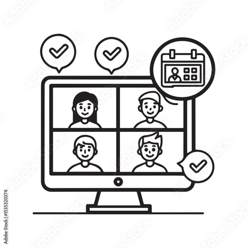 webinar online online meeting icon sign vector