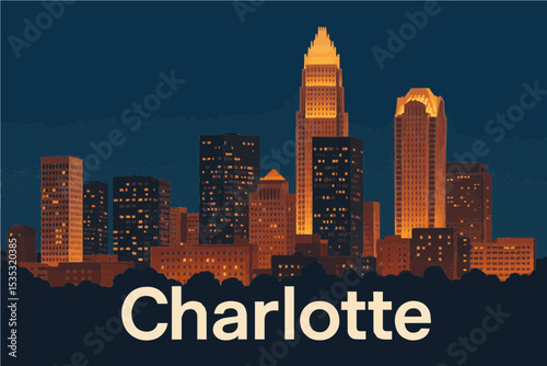Charlotte Skyline at Night

