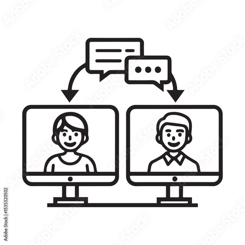 webinar online online meeting icon sign vector