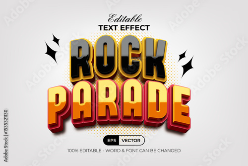 3D Editable Text Effect Rock Parade.