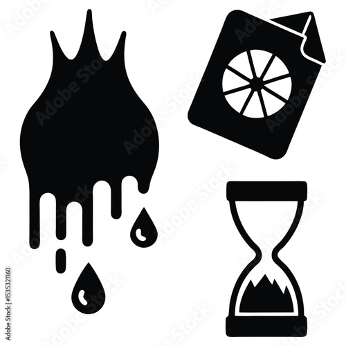 Abstract Dripping Ink, Time, and Document A Symbolic Illustration