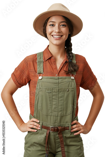 Confident Young Woman in Stylish Summer Outfit