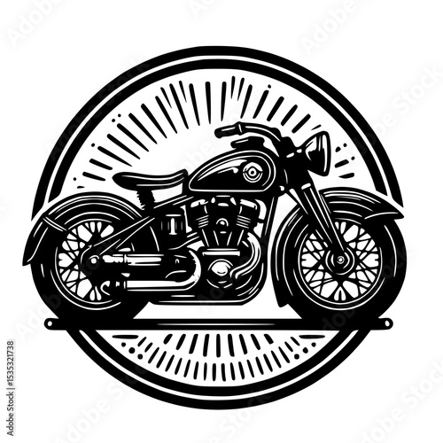 Vintage Motorcycle Badge / Retro Bike Emblem