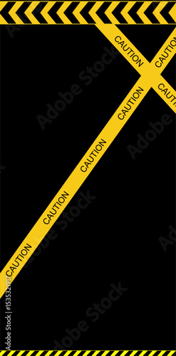 abstract construction background vector illustration with police lines portait shape. background design
