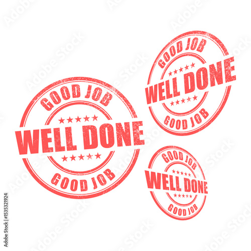 well done text stamp set