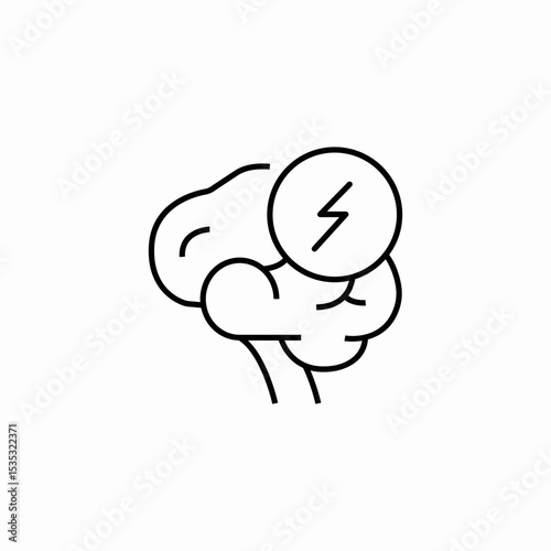 brain power icon sign vector