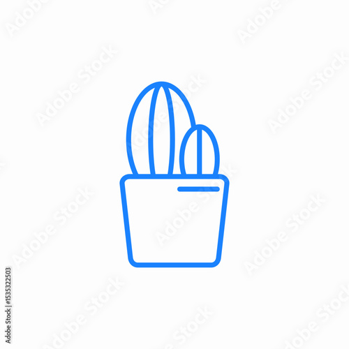cactus pot icon sign vector