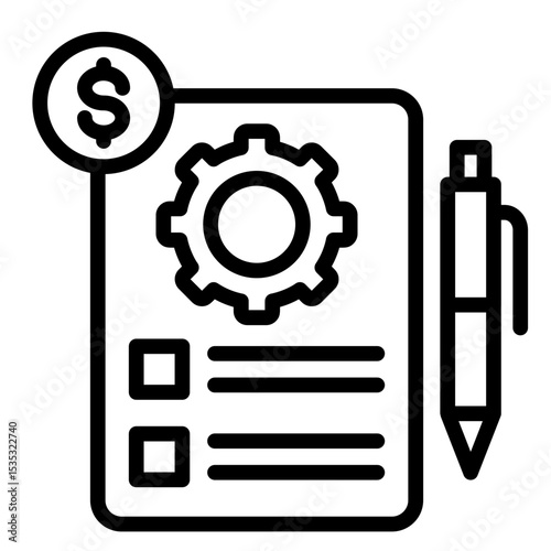 Business Plan  Icon Element For Design	