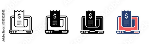 Online Invoice icon sheet multiple style collection