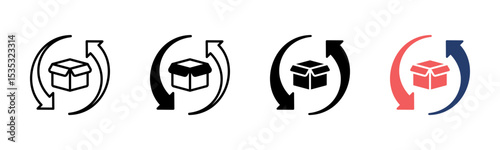 Return Label icon sheet multiple style collection