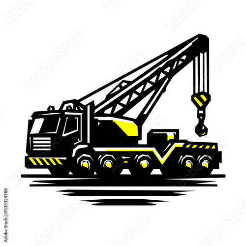 A mobile crane with a telescopic boom extended