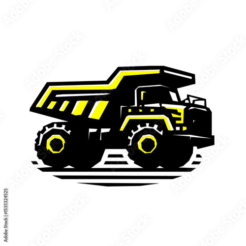 A standard construction dump truck, used for transporting loose materials