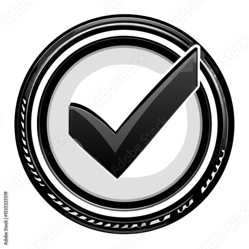 Clean checkmark icon in rounded circle stock vector