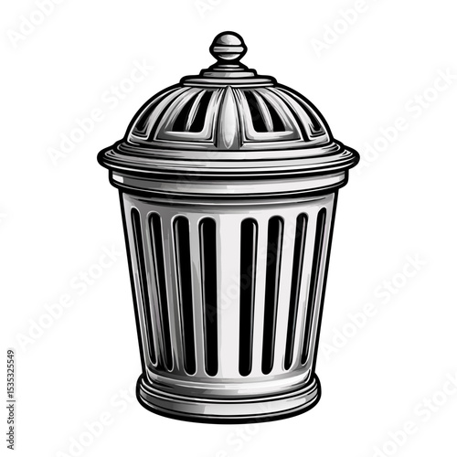 Classic dustbin delete icon flat vector stock vector