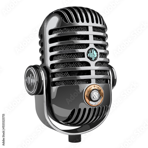Clean minimal microphone voice input icon vector