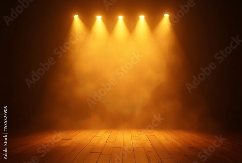 empty stage with spotlights