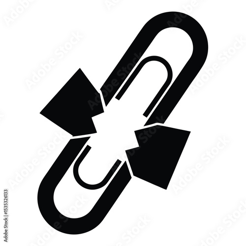 Broken Link Icon  A Simple Illustration of a Severed Hyperlink