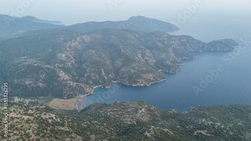 Fototapeta Naklejka Na Ścianę i Meble -  Aerial drone view of Dalyan delta and Iztuzu beach. Turkey. 