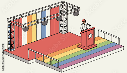 colorfull scene 2d Stage Design for All Kinds of Events Use