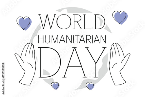 World humanitarian day design black calligraphic typography artwork